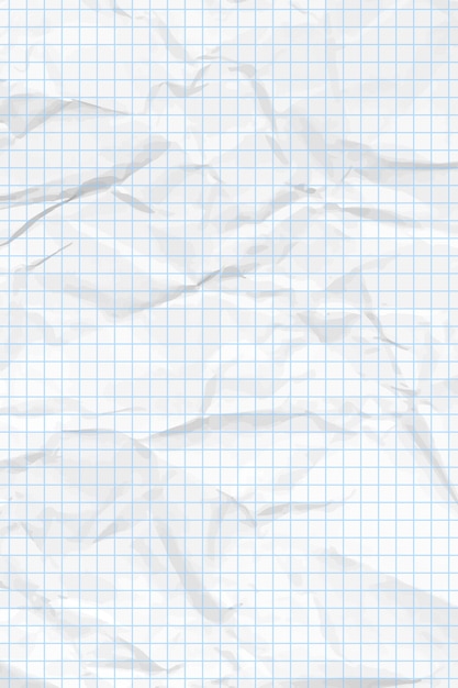 Vector white clean crumpled paper background vertical crumpled checkered empty paper template