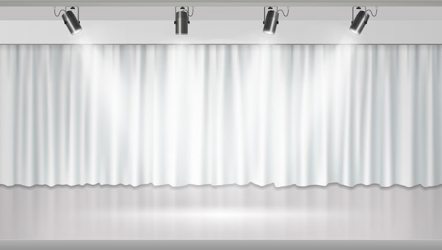 White clean curtain background for your design