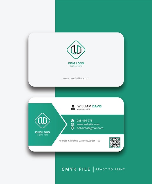 Vector white clean and professional business card
