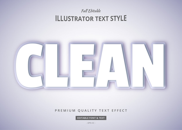 Vector white clean text style effect