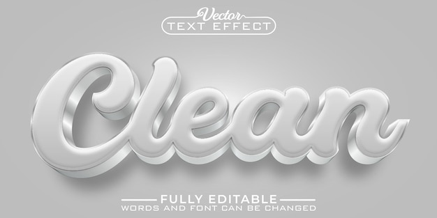 White clean vector editable text effect template