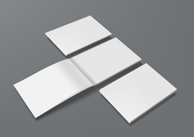 Vector white clear a4 brochure hard cover on white