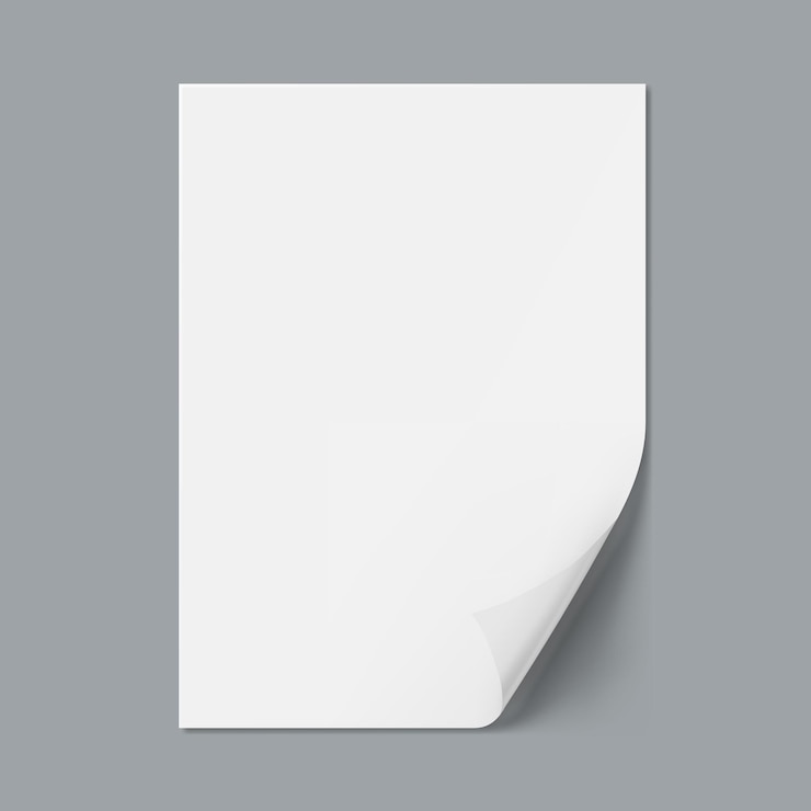 Vector white clear a4 paper sheet with shadow