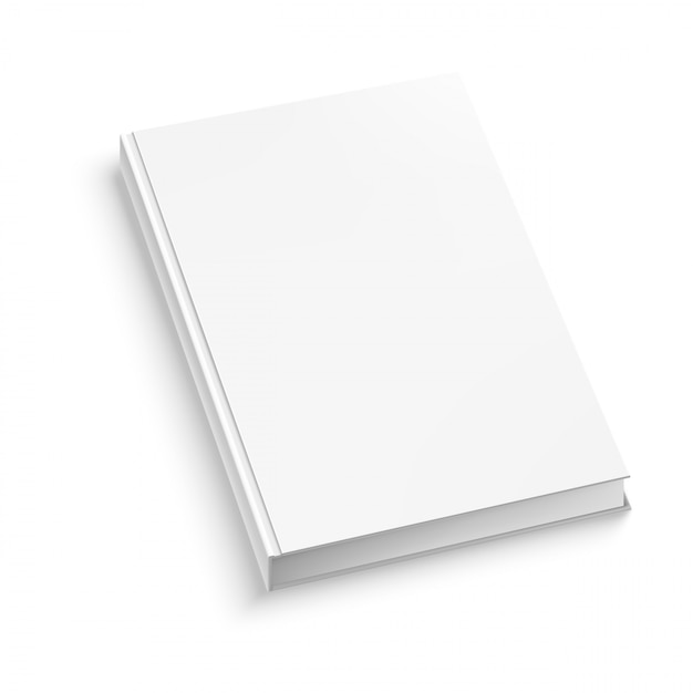 Vector white closed book on white table