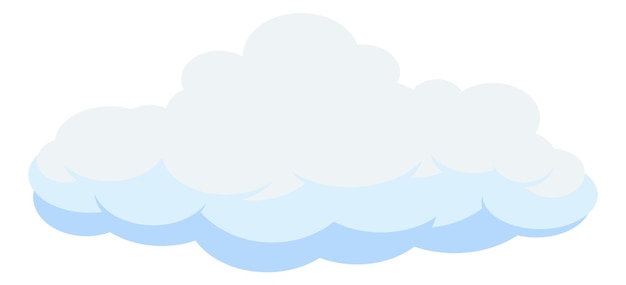 Vector white cloud icon round puffy sky shape isolated on white background