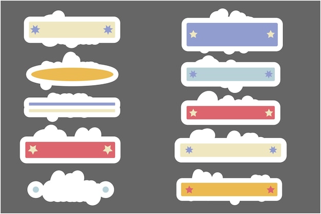 White cloud icons for different inscriptions