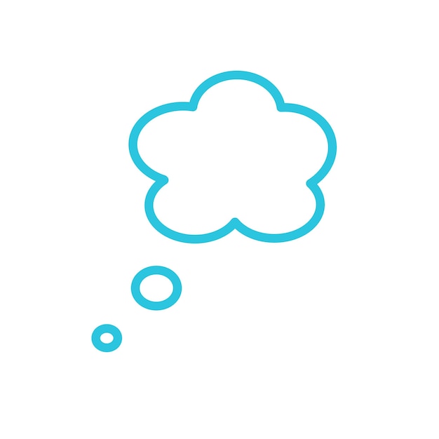 White cloud shape icon speech bubble from blue icon set