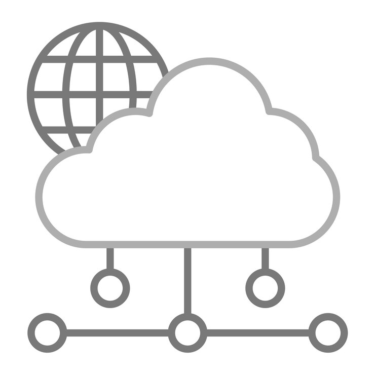 Vector a white cloud with a world on it and a world map on it