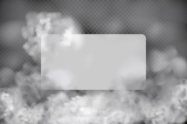 暗い市松模様の背景に白い曇り、霧または煙