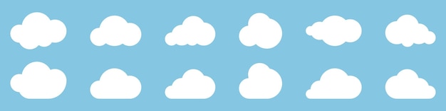 White Clouds Cloud collection Vector Clouds in modern design Cloud vector icon Vector illustration