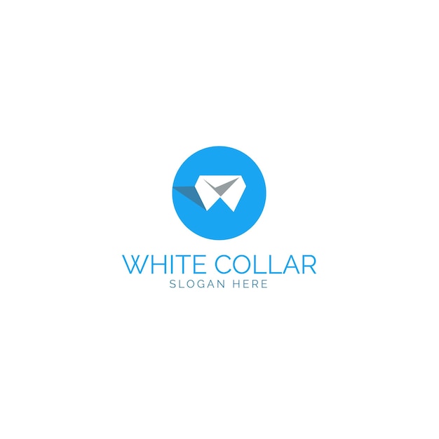 White collar blue circle logo template