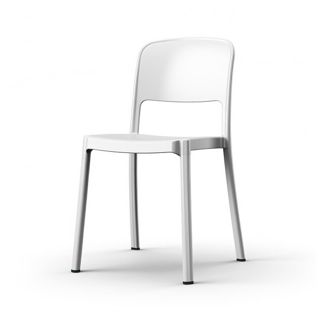 Vector white color chair 3d vector white background isolated hig