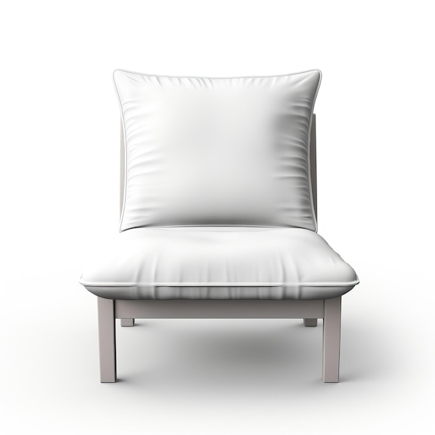 White color chair cushion gradient vector white backgroun