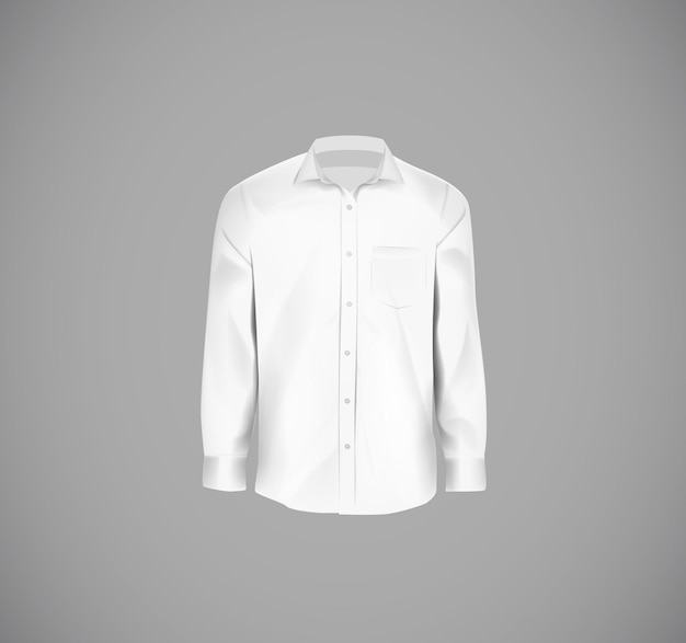 Vettore camicia formale di colore bianco camicia elegante con bottoni