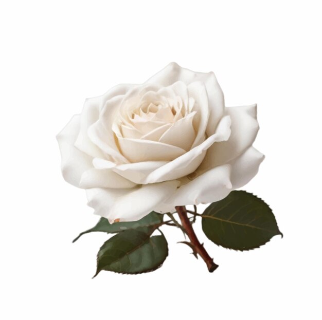 White color rose flower vector artwork