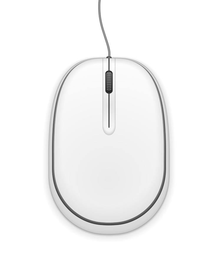 Vector white computer mouse top view vector eps10 illustration