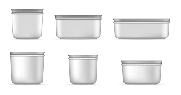 Vector white containers for food