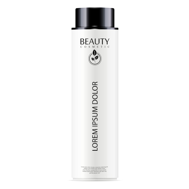 White cosmetic bottle facial toner, hair shampoo