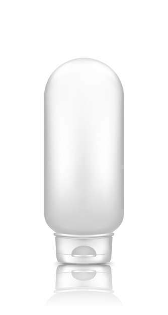 White cosmetic bottle mockup isolated from background