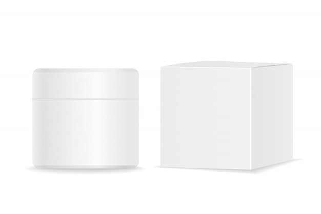 Vector white cosmetic container and packaging.