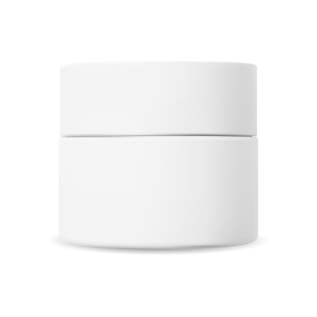 Vector white cosmetic cream jar. plastic creme container