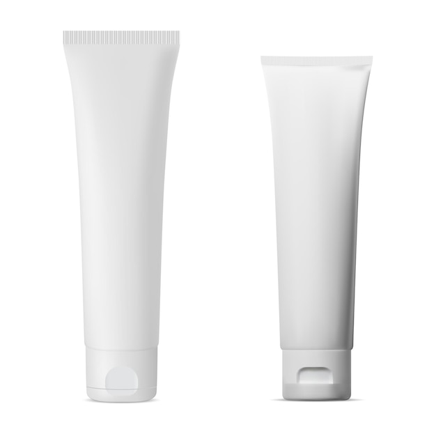 White cosmetic cream tube vector blank Toothpaste