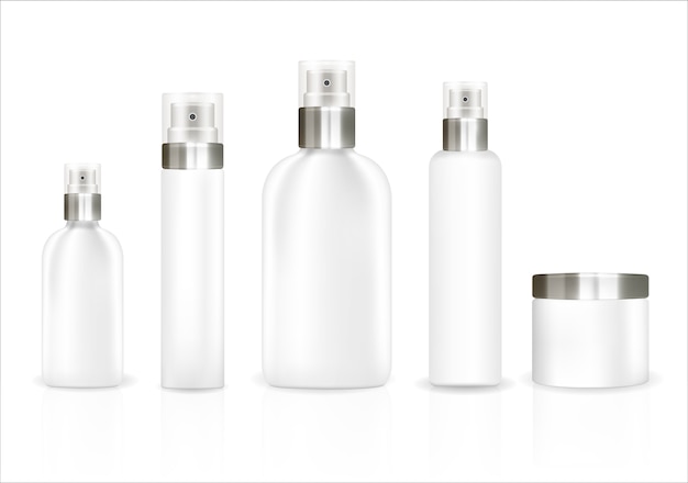 Vector white cosmetic tube set on a white background