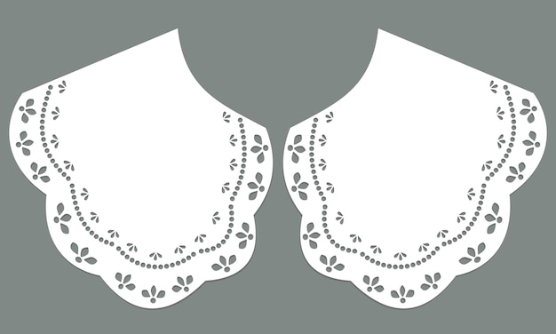 Vector white cotton collar lace design vector