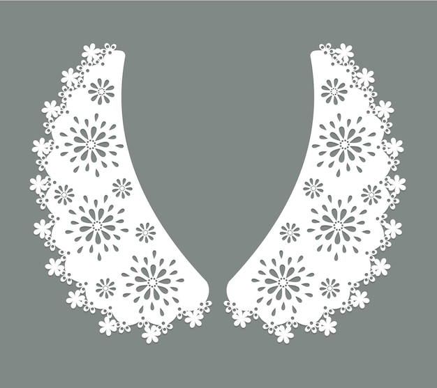 White cotton collar lace design vector