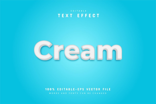 White cream 3d text effect
