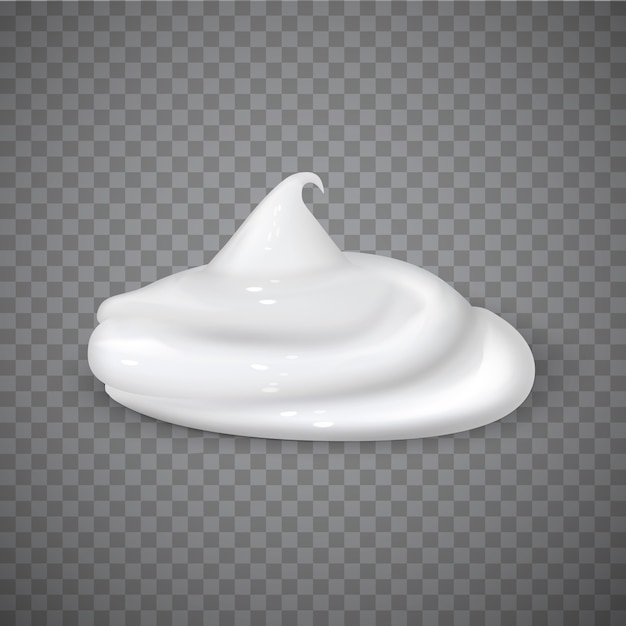 White cream, realistic vecor illustration.
