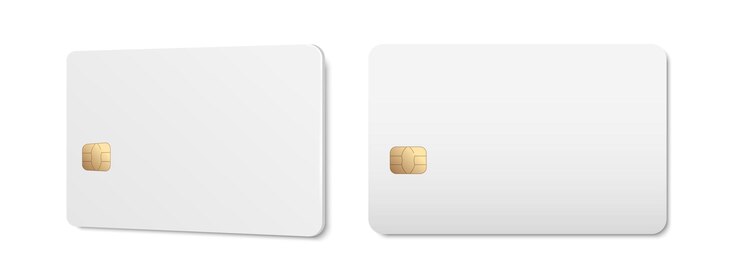 Vector white credit debit cards mockups realistic 3d style