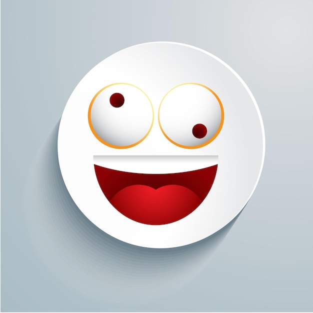 Vector white cricle emoticon set