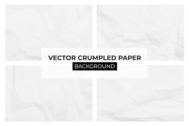 White crumpled blank paper background Realistic vector background