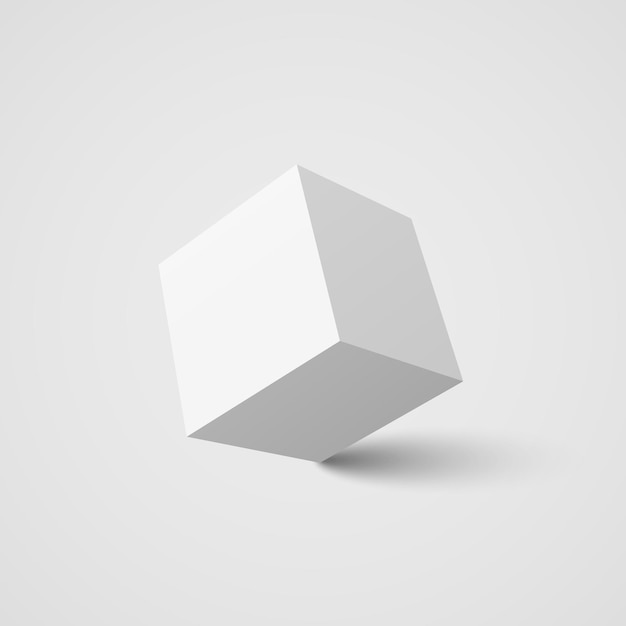 White cube box vector illustration