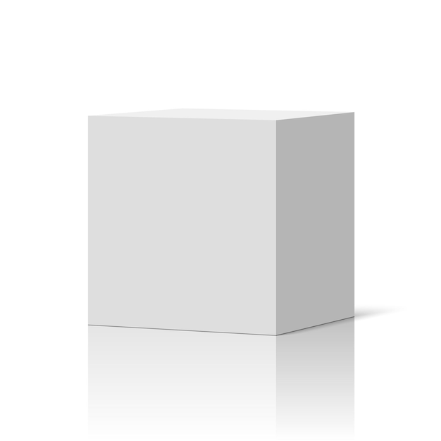 Vector white cube square box vector illustration