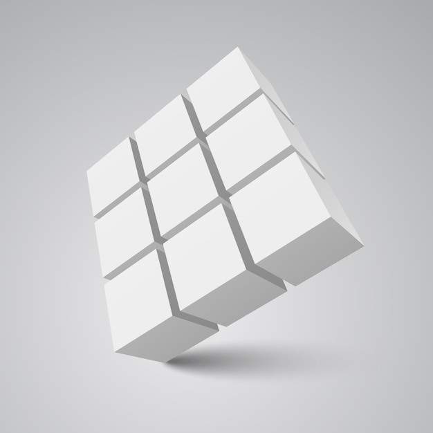 Vector white cubes.  illustration.