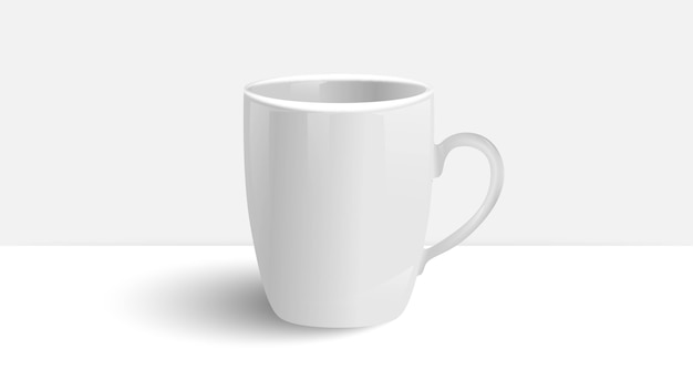 Vector white cup on white table