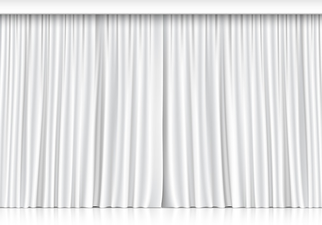 Vector white curtains on white background