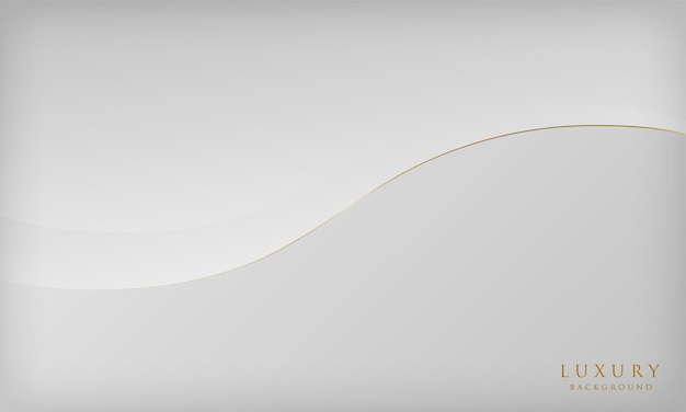White curve shapes luxury background with gold lines modern and elegant design template