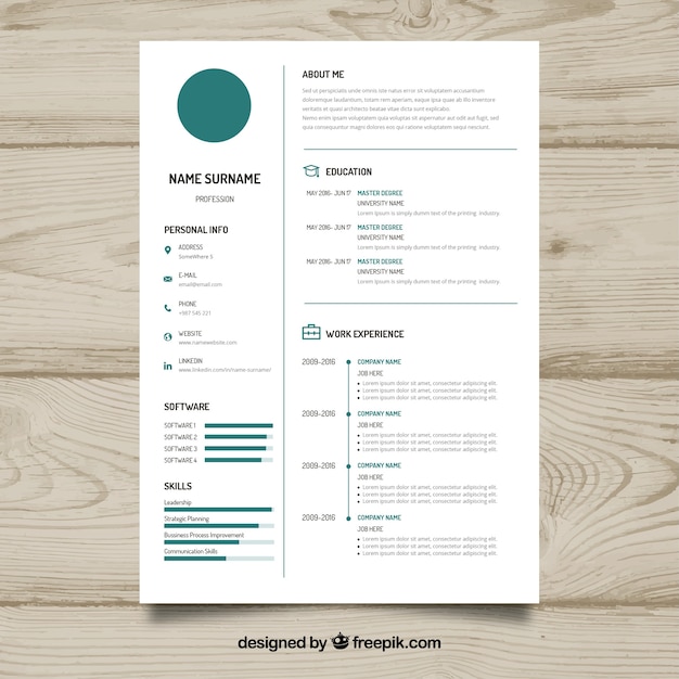 Vector white cv design