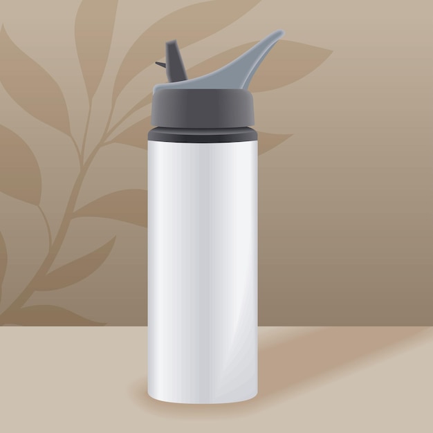 Vector white cycling bottle