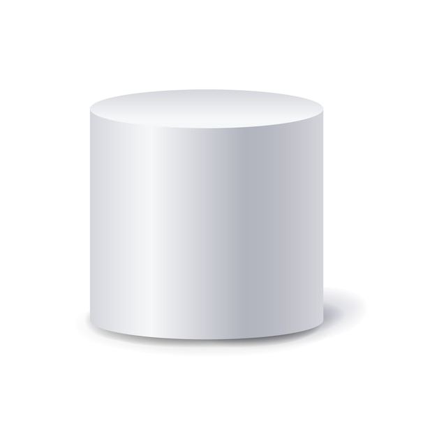 White cylinder  white background