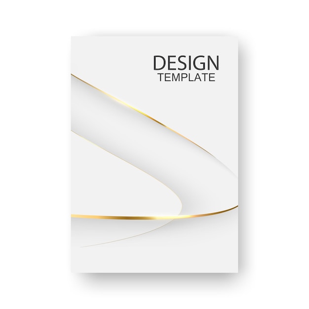 Vettore modello di design bianco decorato con lettere nere e linee dorate. per copertine di brochure, volantini, poster, layout, bella tipografia. disegno grafico del triangolo