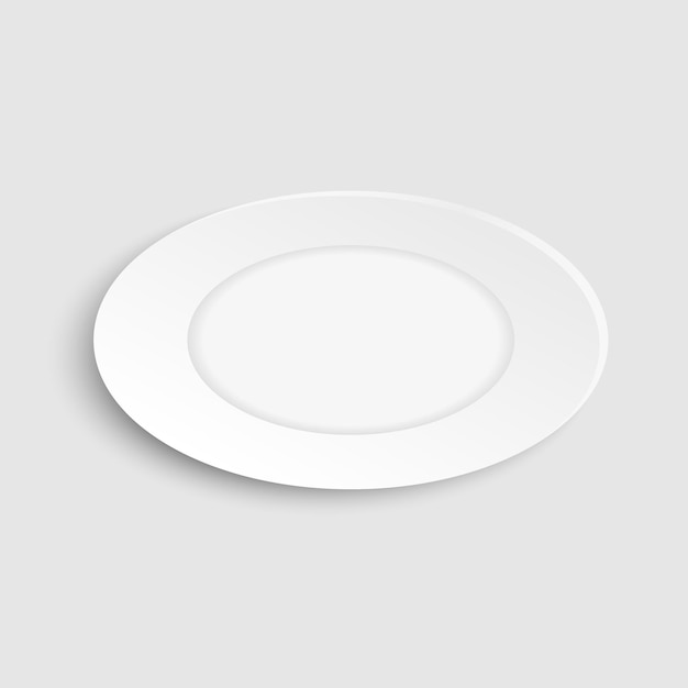 Vector white dish plate isolated on transparent background kitchen dishes for food kitchen porcelain dishware vector illustration for your product tableware design element