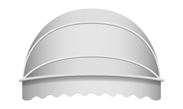 ベクトル 白いドーム オーニング モックアップ白い背景で隔離の web デザインのための白いドーム オーニング ベクトル モックアップのリアルなイラスト