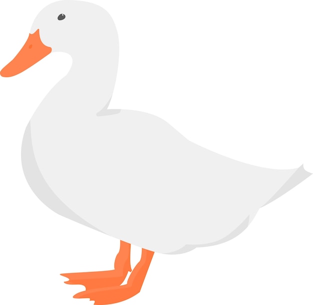 Vector white domestic goose vector illustration isolated on white background