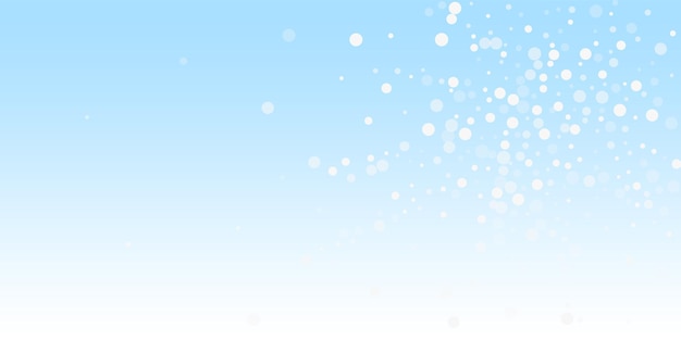 白い点のクリスマスの背景。冬の空の背景に微妙な空飛ぶ雪の結晶と星。芸術的な冬のシルバースノーフレークオーバーレイテンプレート。壮大なベクトルイラスト。