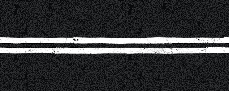 Vector ターマック道路の上面図に白い二重線