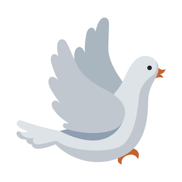 white dove bird icon isolated